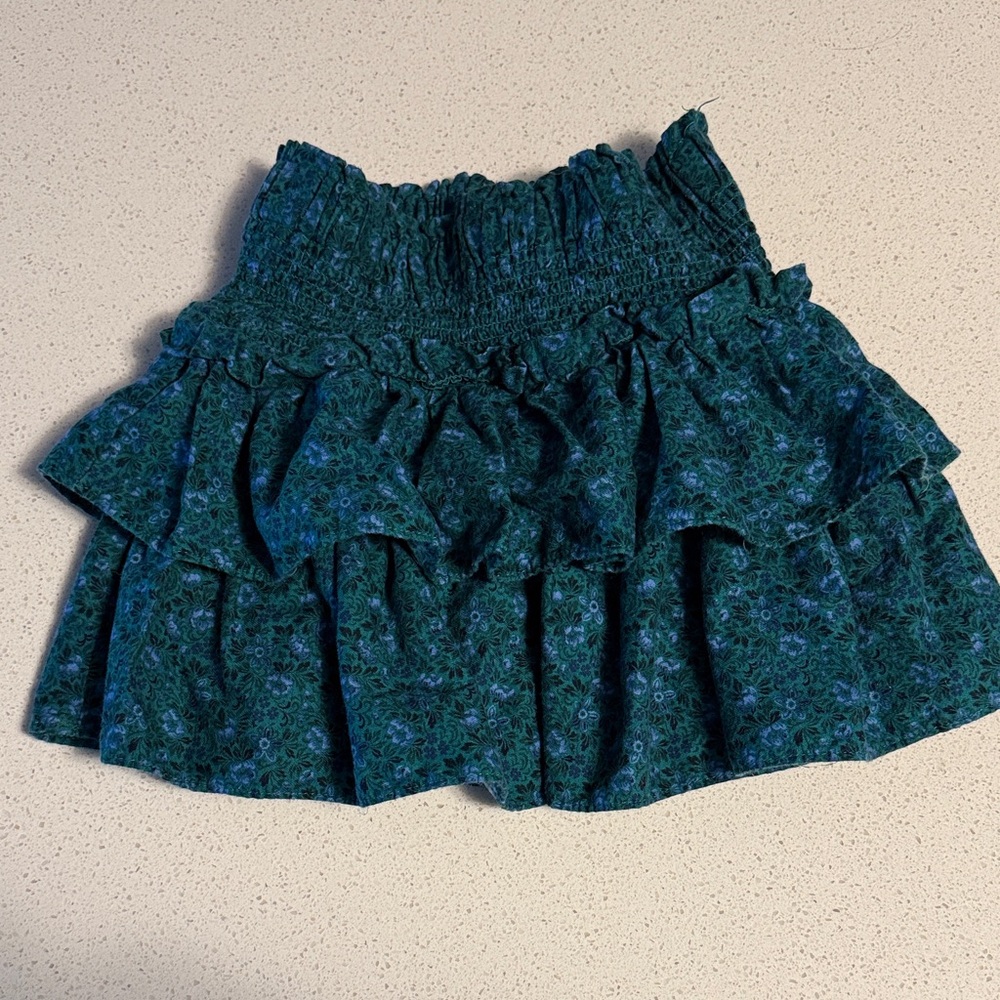 Janie and Jack Blue Floral Ruffle Skirt